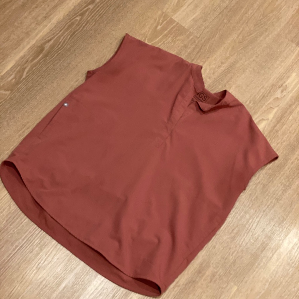 Salmon Colored Figs Scrub Top